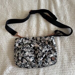 Lululemon Black and Gray Crossbody Bag
